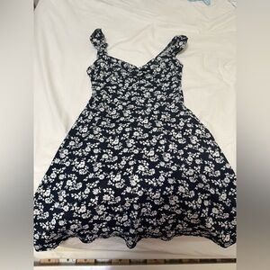 Hollister Navy and White Floral Mini Dress